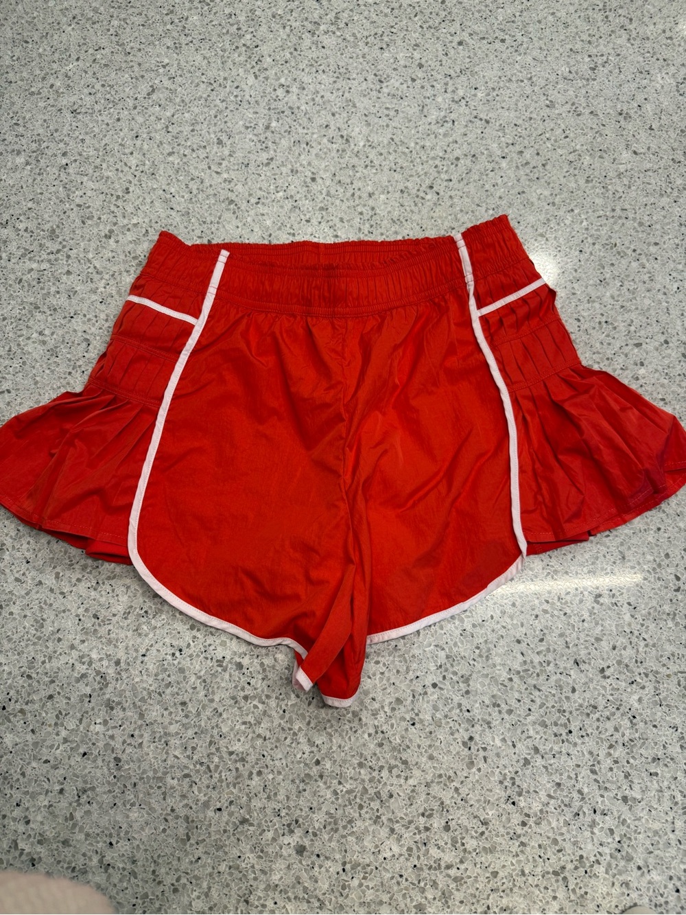 Yogalicious Coral Athletic Ruffle-Trim Shorts